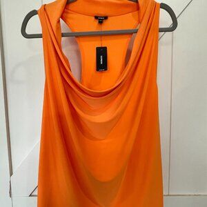 Express Tank Top Cowl Neck Racerback Sleeveless Orange Womens Large 10-12 NWT